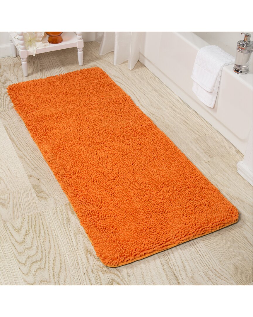 Lavish Home Memory Foam Non-slip Bath Mat In Orange