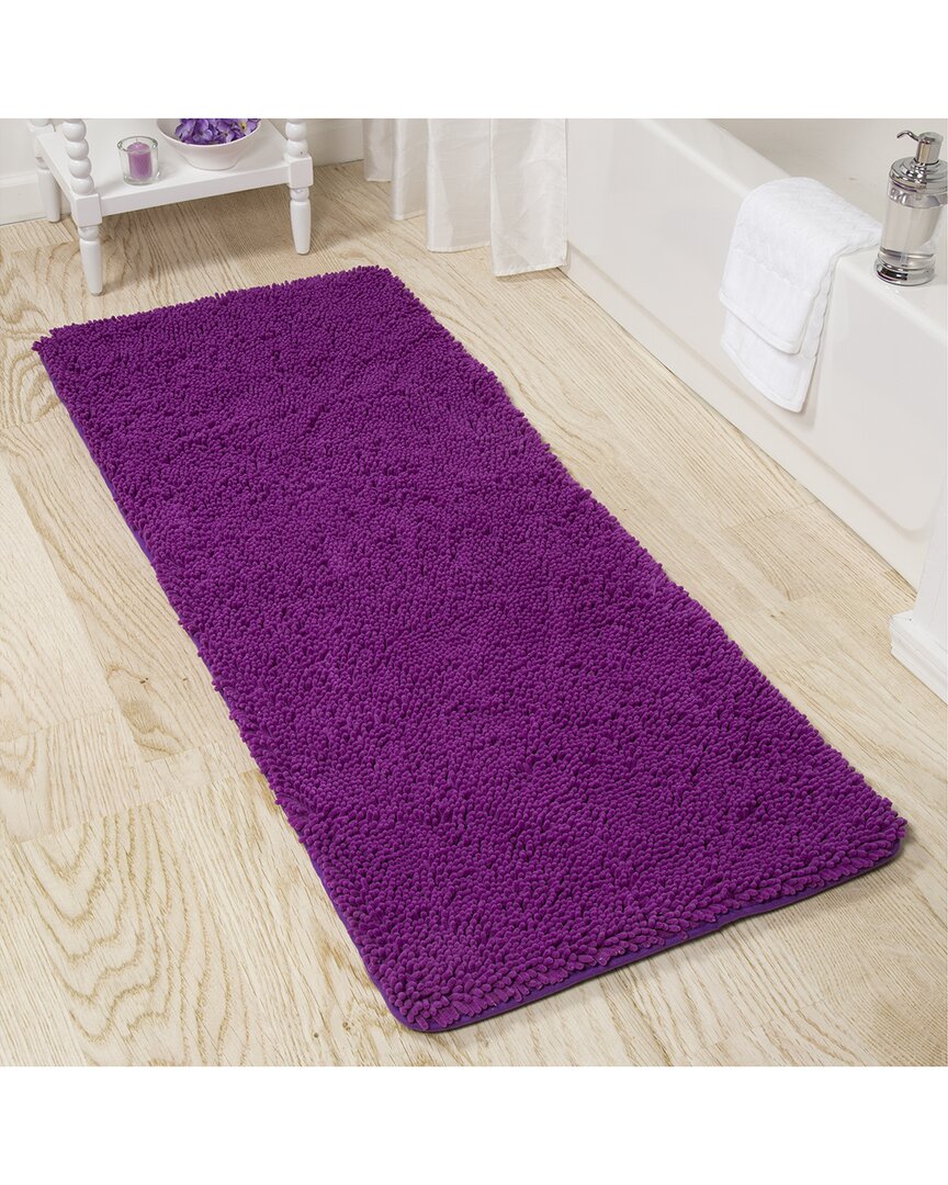 Lavish Home Memory Foam Non-slip Bath Mat In Purple