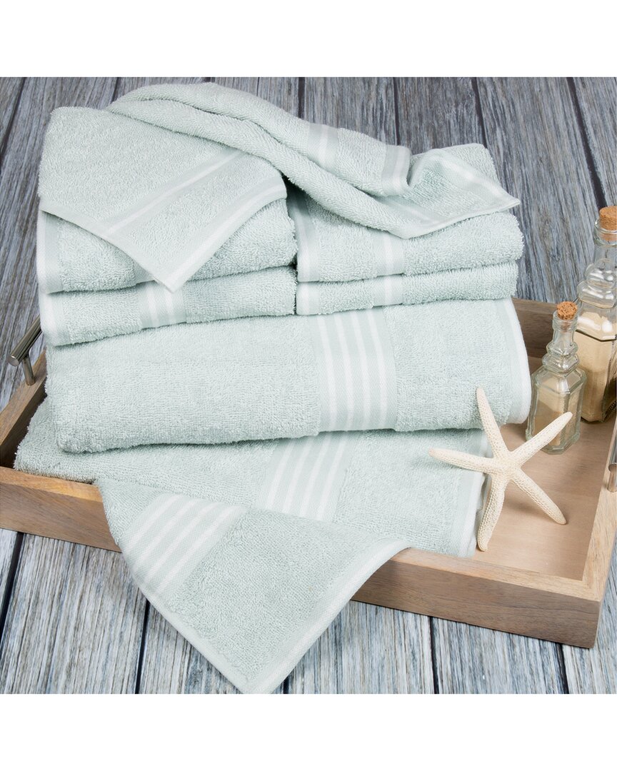 Lavish Home 8pc Cotton Towel Set In Green