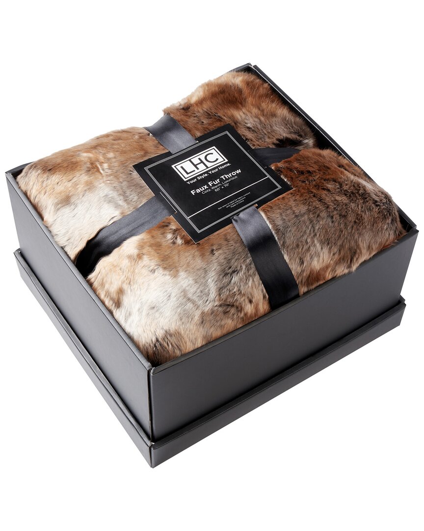 Lavish Home Luxurious Throw Zobel Faux Marten Sable Fur Throw Blanket