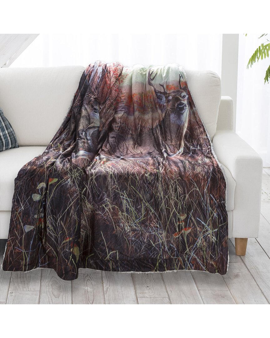 LAVISH HOME LAVISH HOME SHERPA FLEECE THROW BLANKET 
