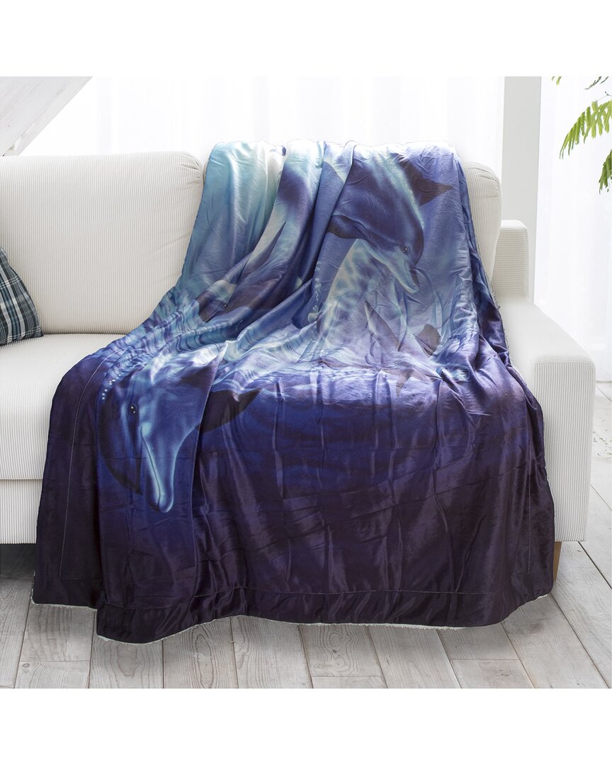 Lavish Home Sherpa Fleece Throw Blanket In Multi