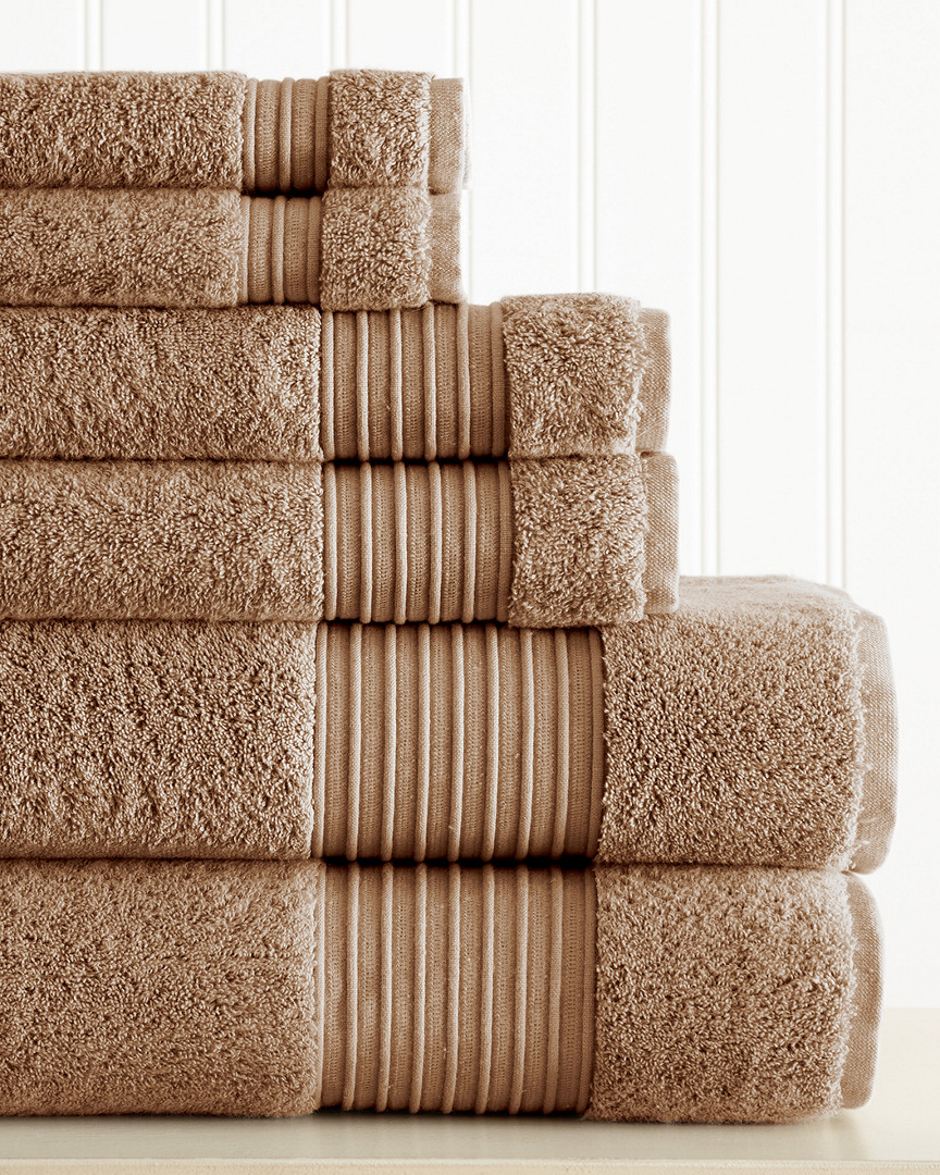 Modern Threads 6pc Turkish Cotton Towel Set In Neutrals