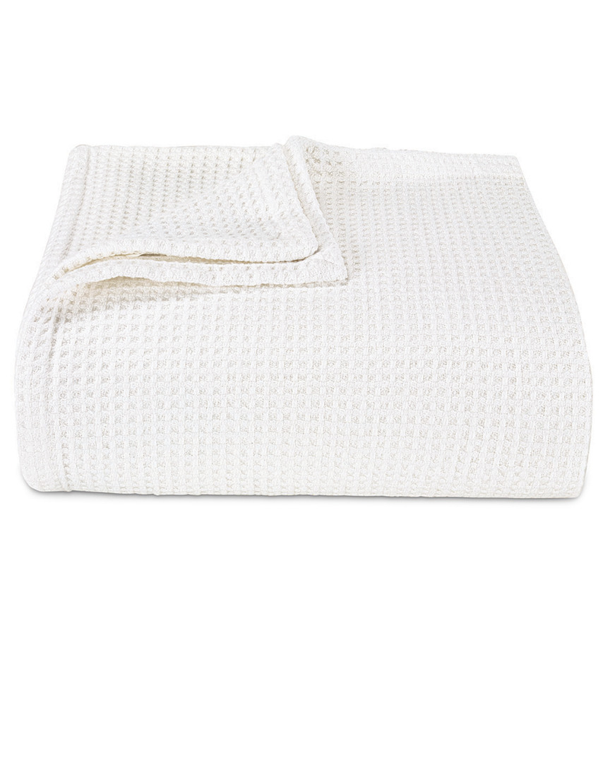 Vera Wang Waffleweave White Blanket Collection Bedding In Medium Grey