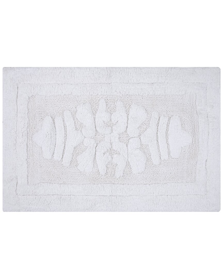 Knightsbridge Cipher Bath Rug In White