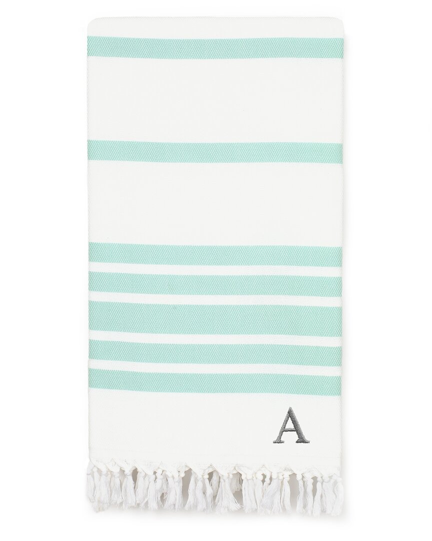 LINUM HOME TEXTILES LINUM HOME TEXTILES HERRINGBONE PESTEMAL BEACH TOWEL MONOGRAMMED (A-Z)