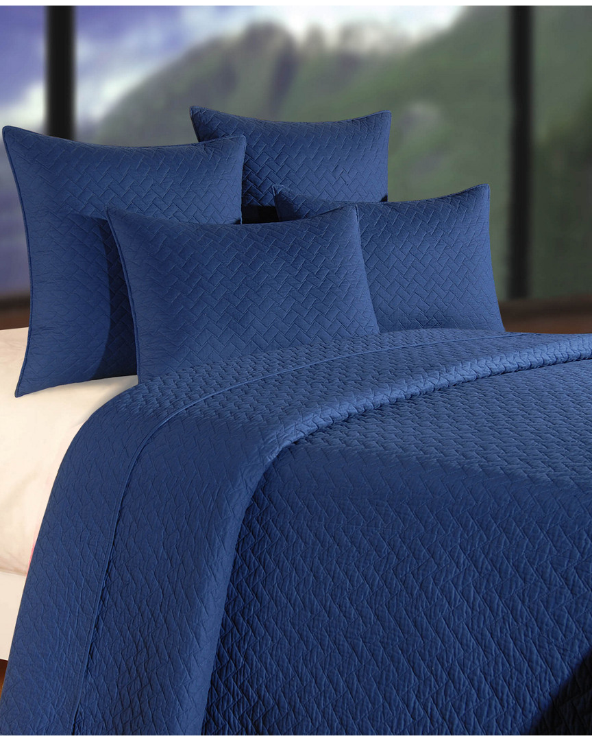 C & F Home C&f Basketweave Navy Quilted Sham In Blue