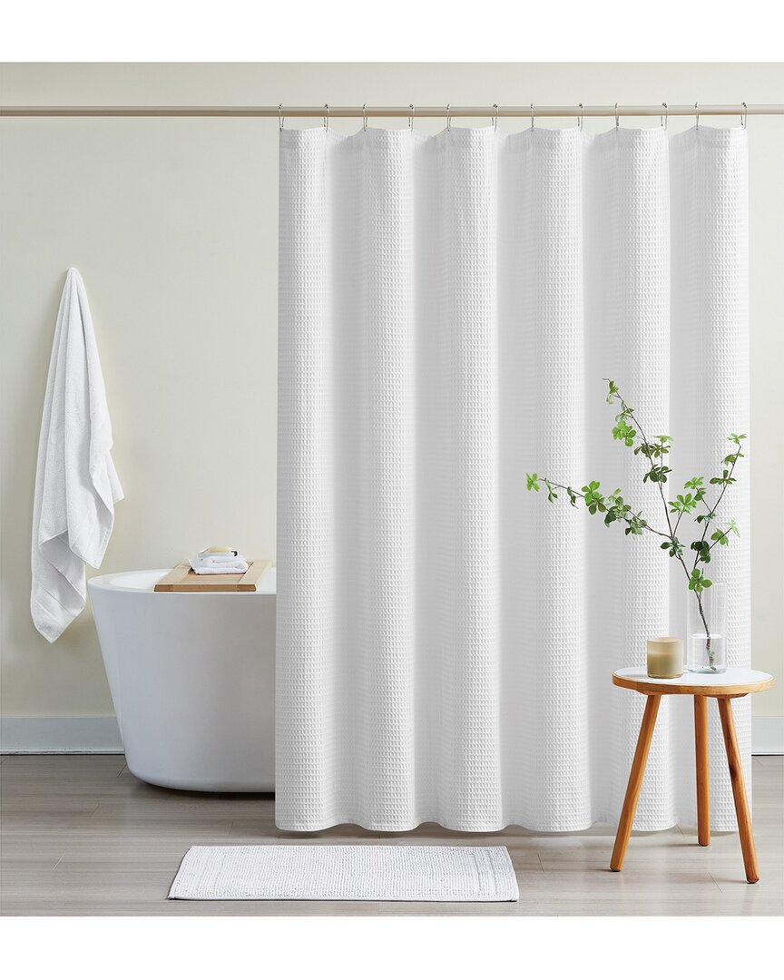 Cannon Heritage Cotton Waffle Shower Curtain In White