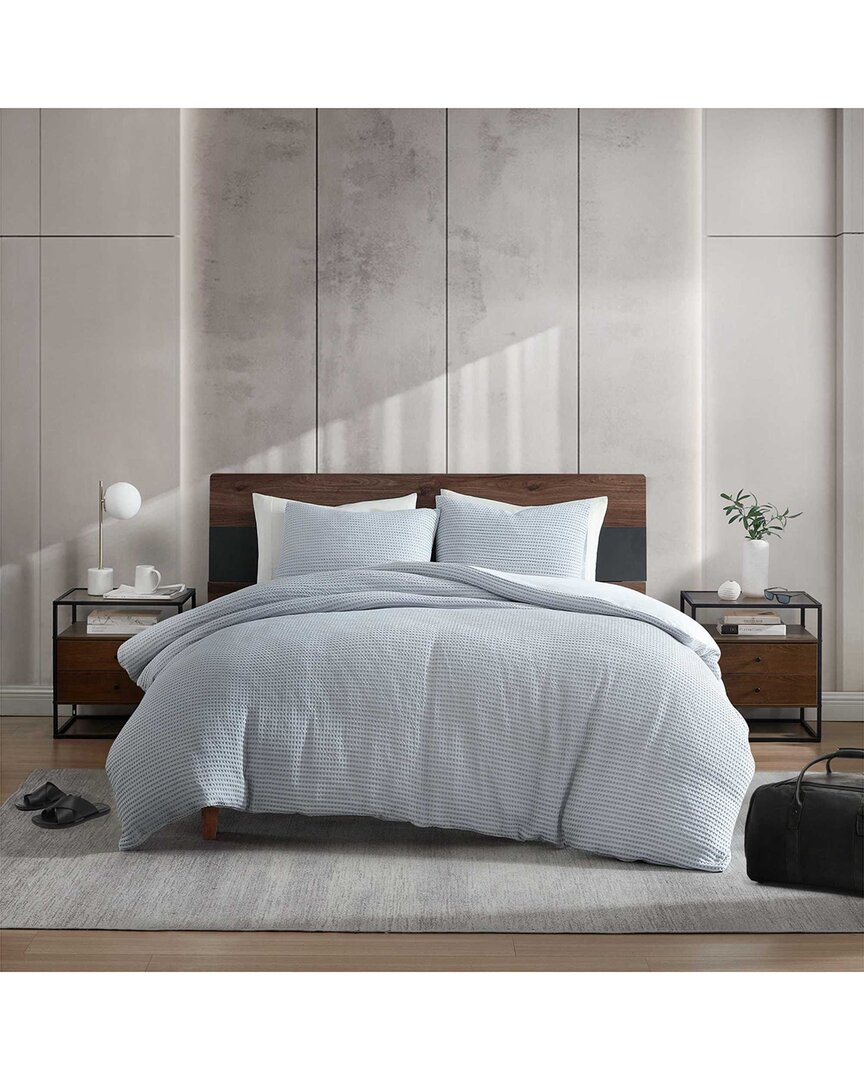Kenneth Cole New York Kcny Solid Waffle Waffle Duvet Cover Set