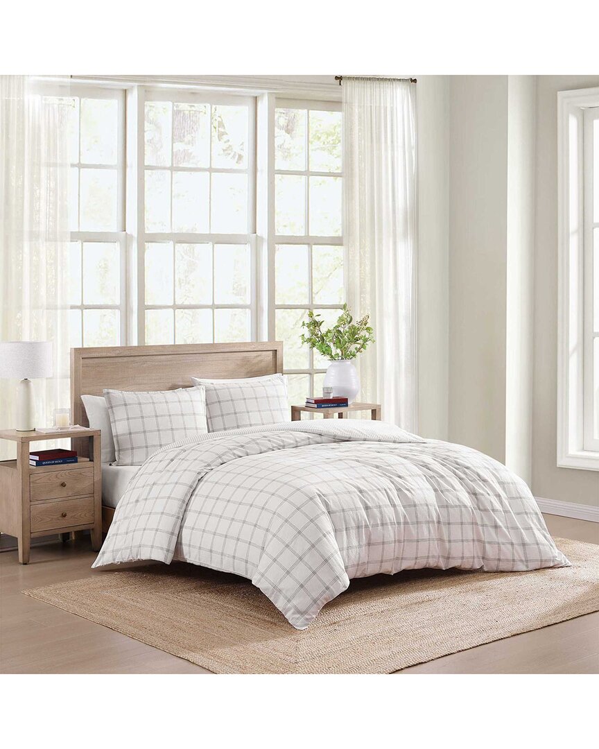 Tommy Hilfiger Modern Windowpane Cotton Duvet Cover Set