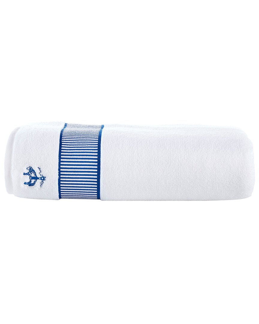 Brooks Brothers Fancy Border Bath Sheet In Blue