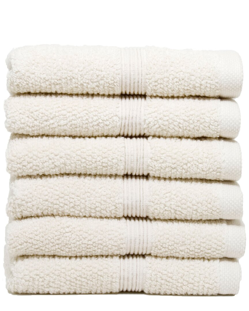 Ivy Collection Rice Effect Washcloths In Ecru
