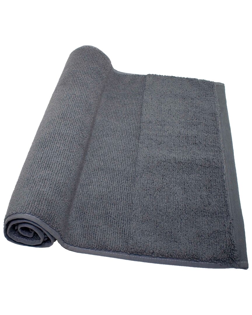 Ivy Collection Rice Effect Bath Mat In Grey
