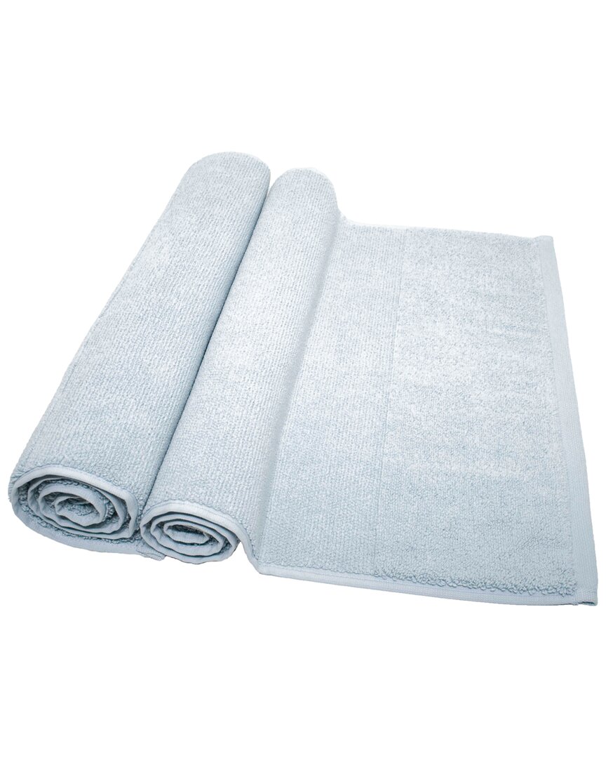 Ivy Collection Rice Effect Bath Mats In Mint