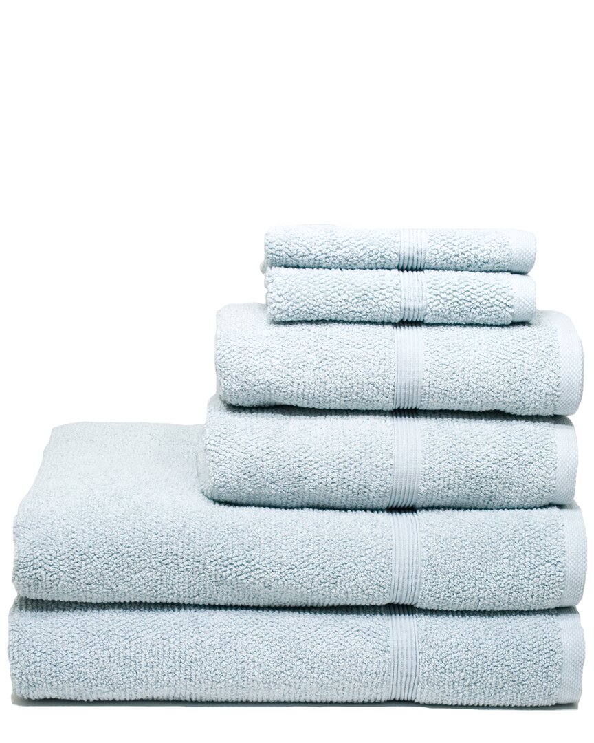 Shop Ivy 6pc  Collection Rice Effect Towel Set In Mint