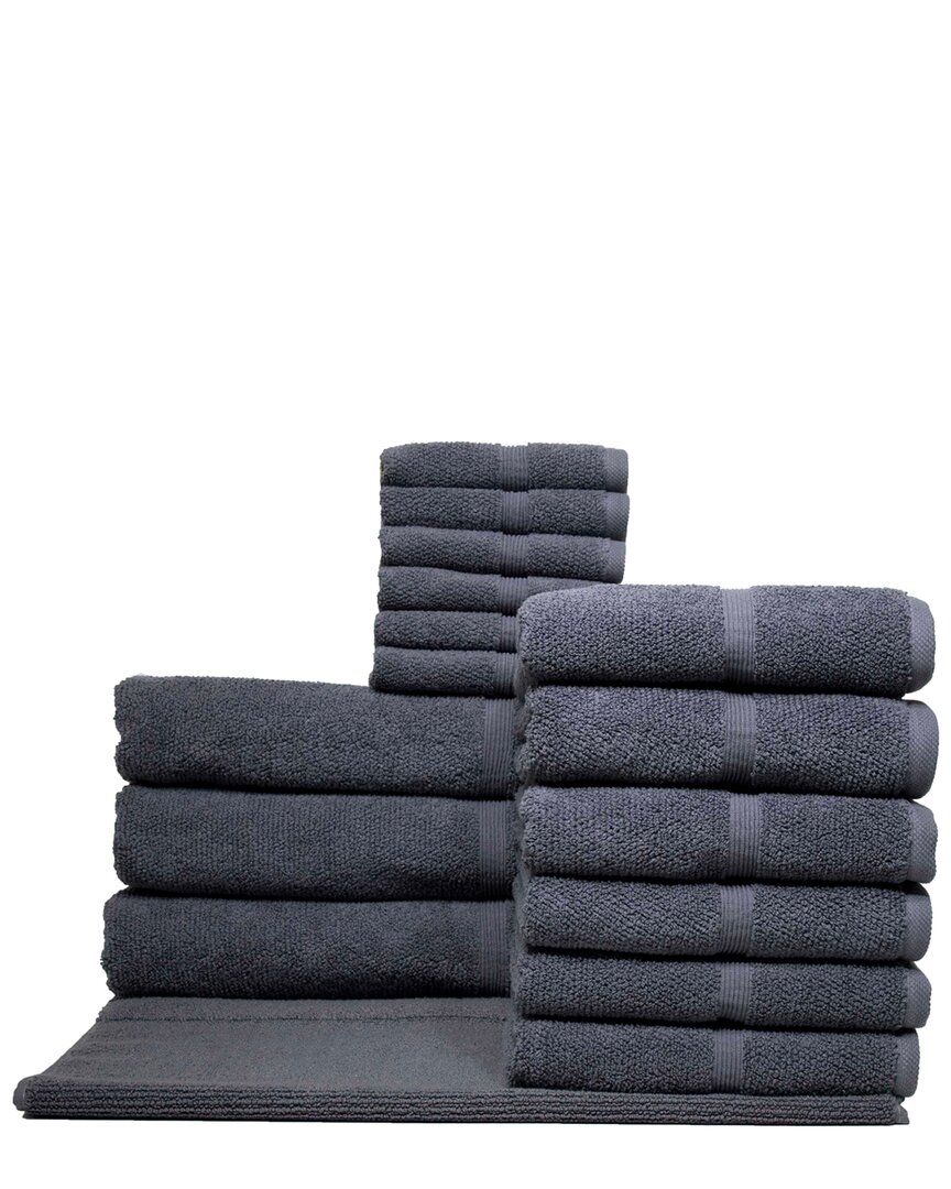 Ivy Collection Rice Effect Towel Set In Grey