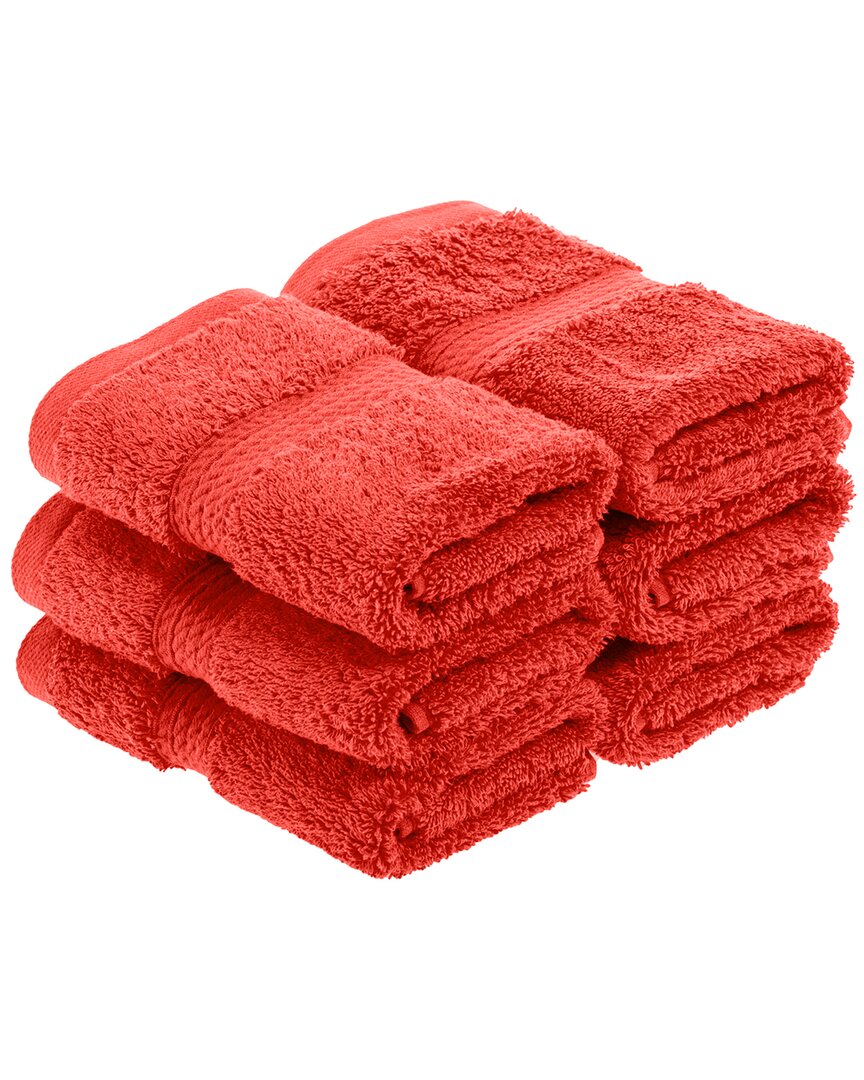 Superior Highly Absorbent 6pc Ultra Plush Solid Towel Set In Coral