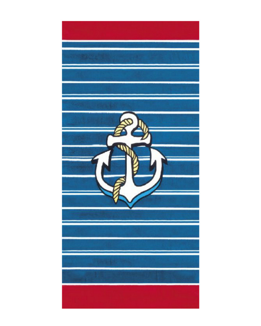 Dohler Set Of 2 Anchors & Stripes Beach Towels