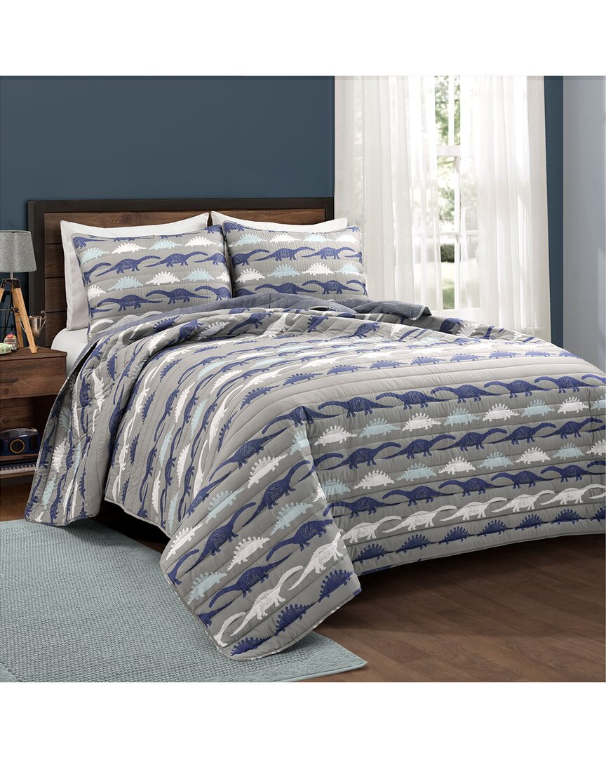 Shop Lush Decor Make A Wish Stone Age Dinosaur Reversible Quilt In Navy