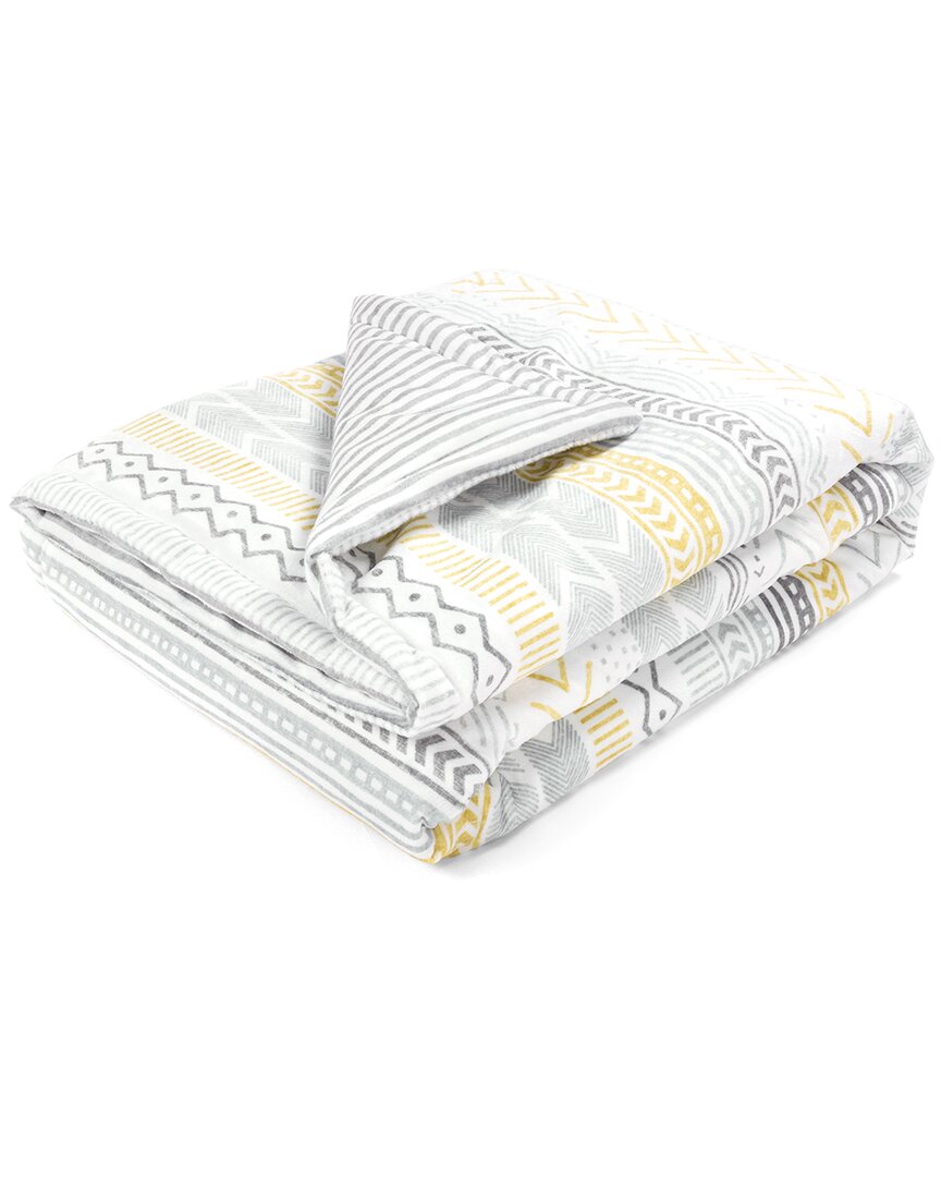 Lush Decor Hygge Geo Reversible Soft & Plush Oversized Blanket In Yellow