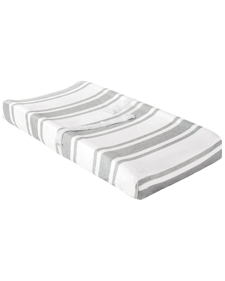 Shop Lush Decor Farmhouse Stripe Soft & Plush Changing Pad Cover In Gray