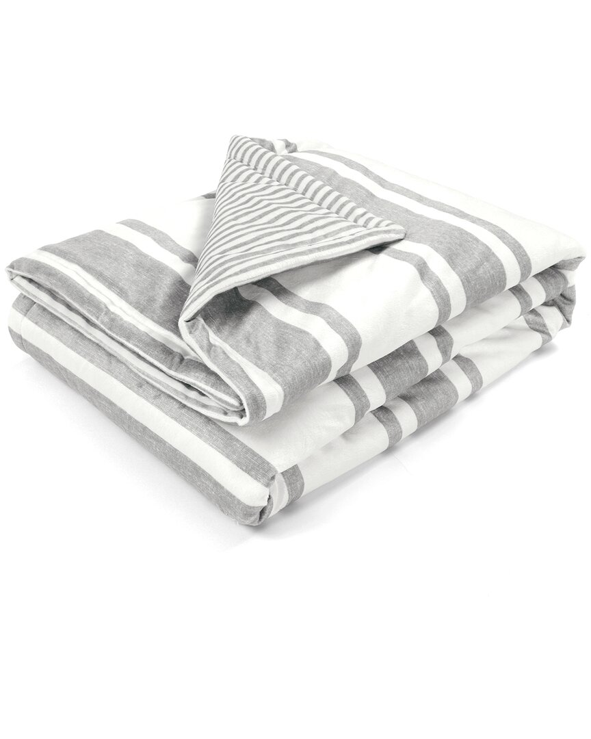 Lush Decor Farmhouse Stripe Reversible Soft & Plush Oversized Blanket In Gray