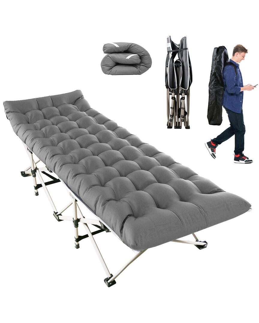 Fresh Fab Finds Folding Portable Camping Cot In Grey
