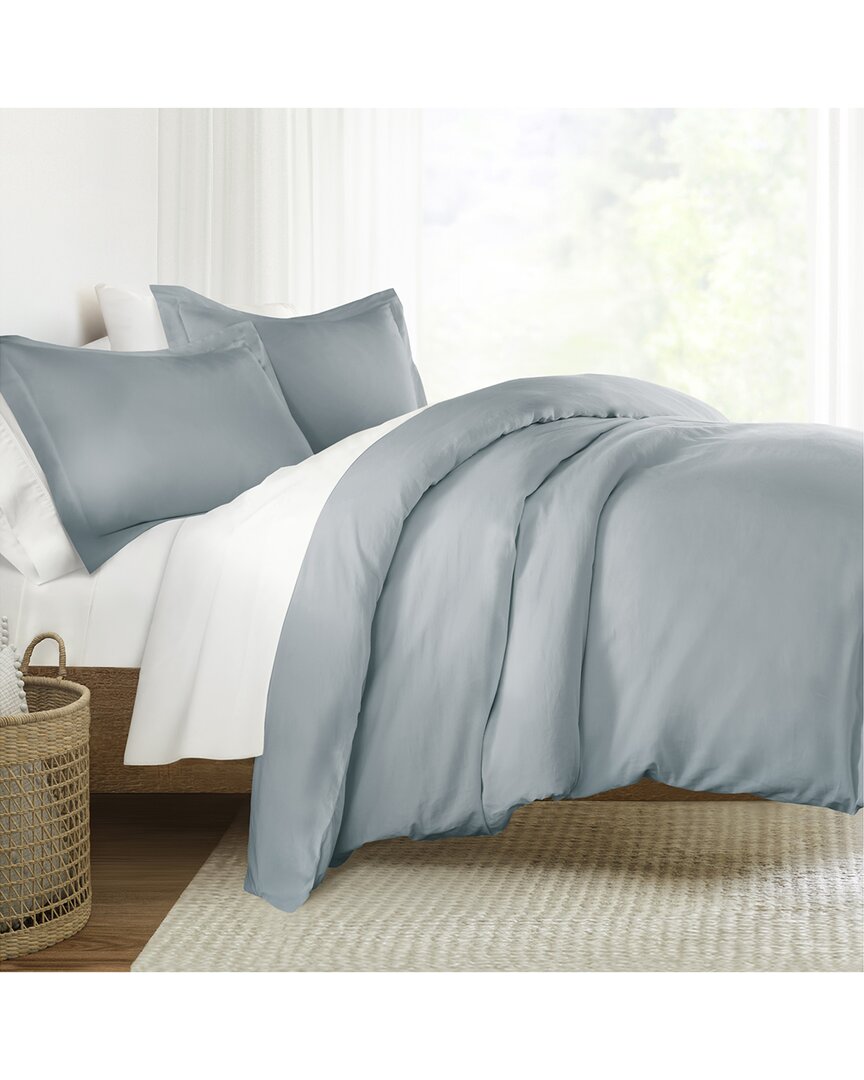 Home Collection Brushed Sateen Cotton Duvet Cover Set In Blue