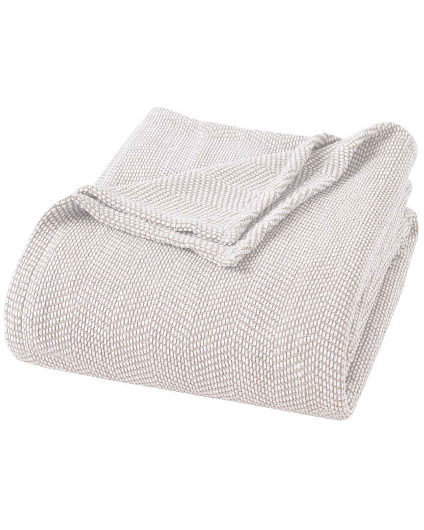 Shop Superior Maya Chenille Herringbone Medium Weight Blanket In Brown