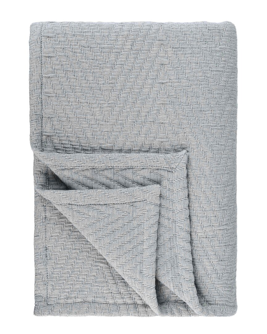Superior Aswan Medium Weight Chevron Woven Throw In Blue