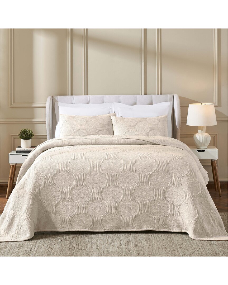 Superior Tanta Medium Weight Crinkle Woven Coverlet In White