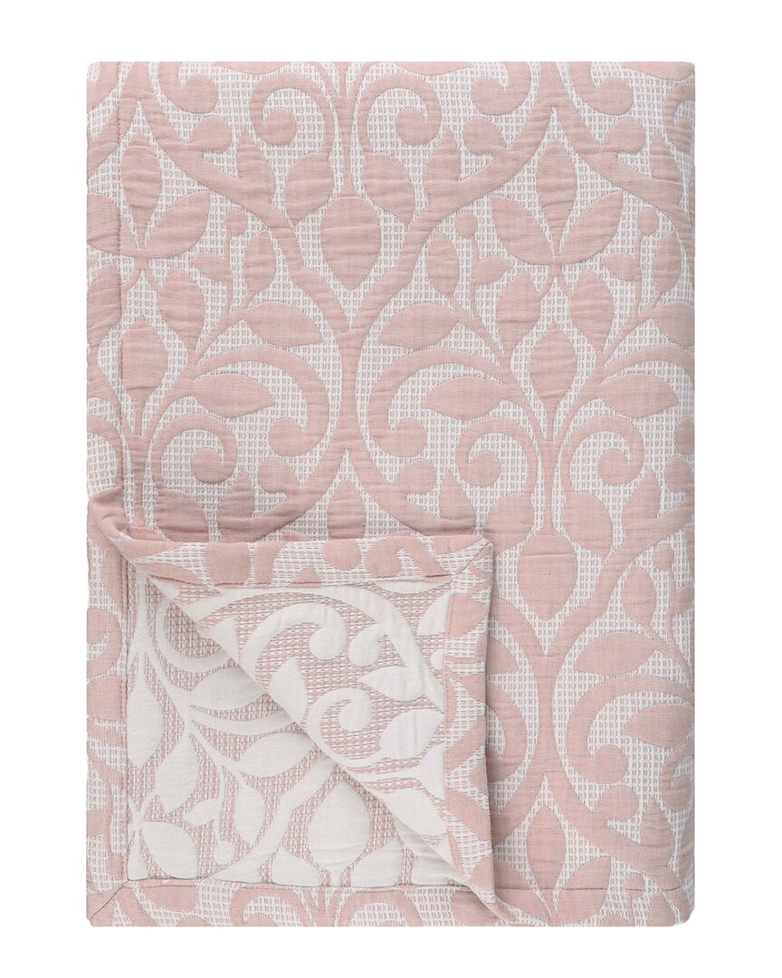 Superior Vineyard Blend Matelasse Woven Throw In Pink
