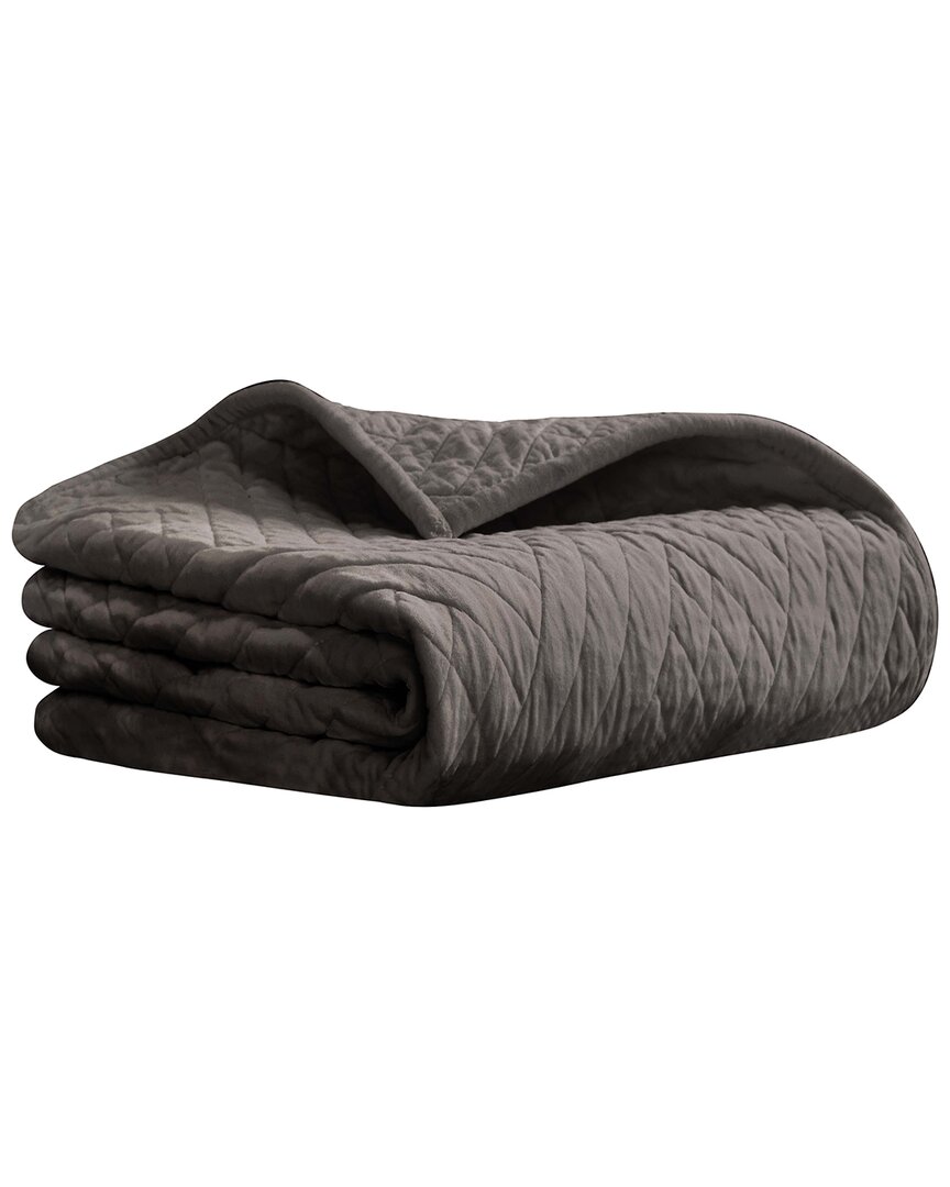 Superior Karina Velvet Lightweight Throw In Grey