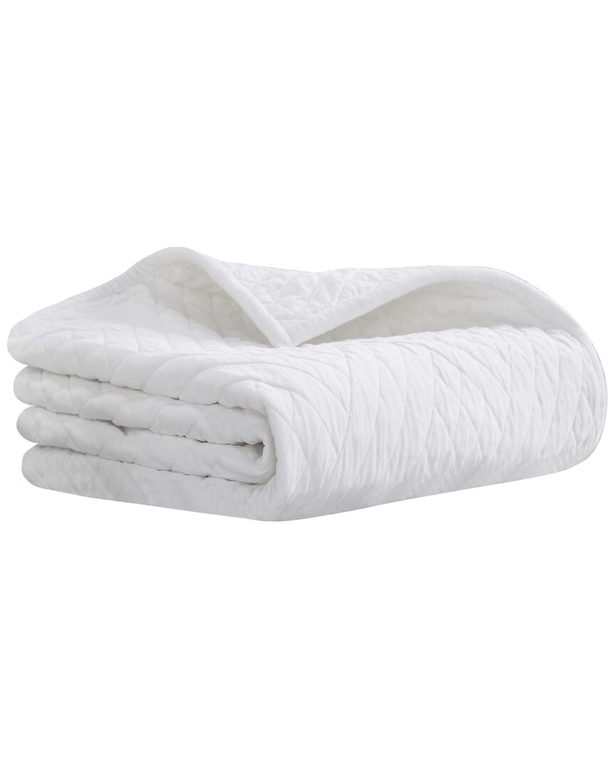 Superior Karina Velvet Lightweight Throw In White