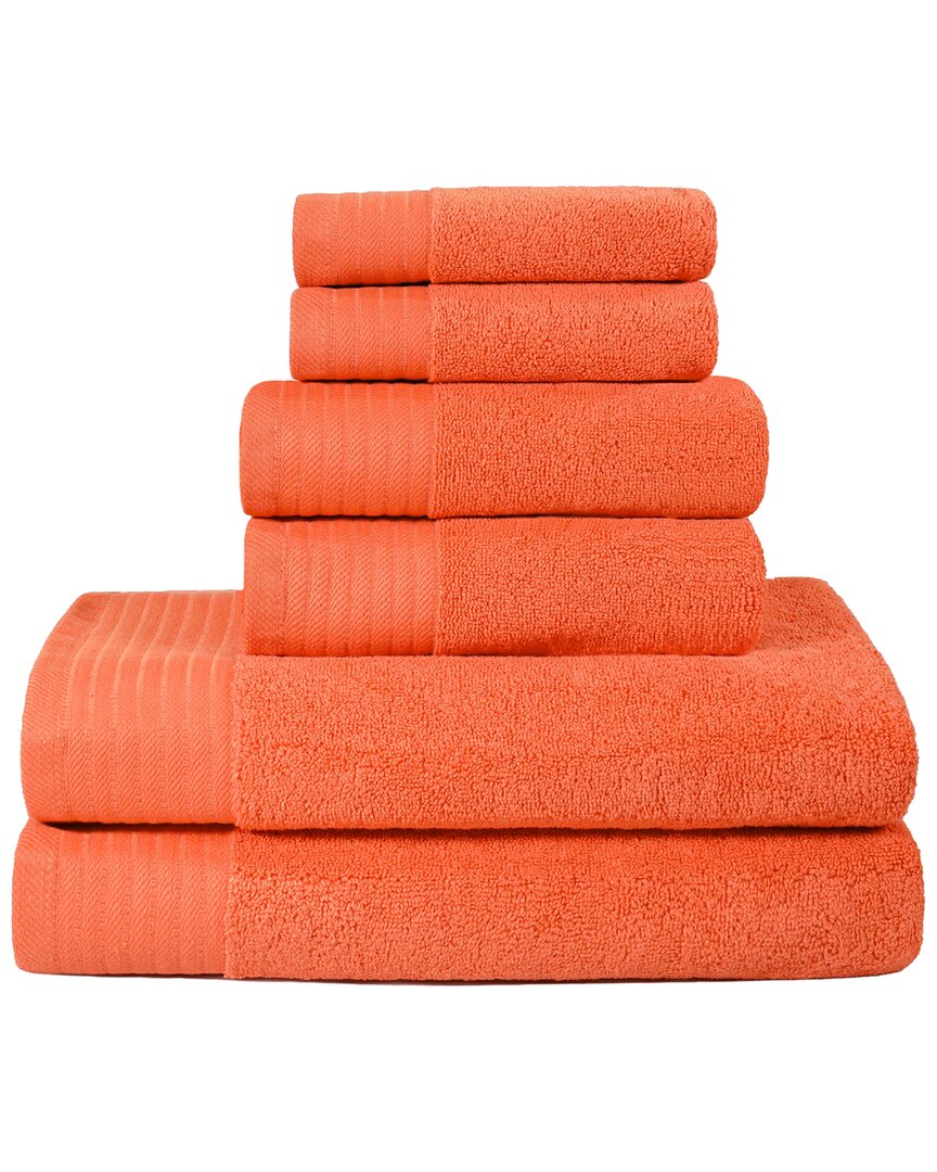 Superior Turkish Cotton 6pc Highly Absorbent Solid Towel Set In Yellow