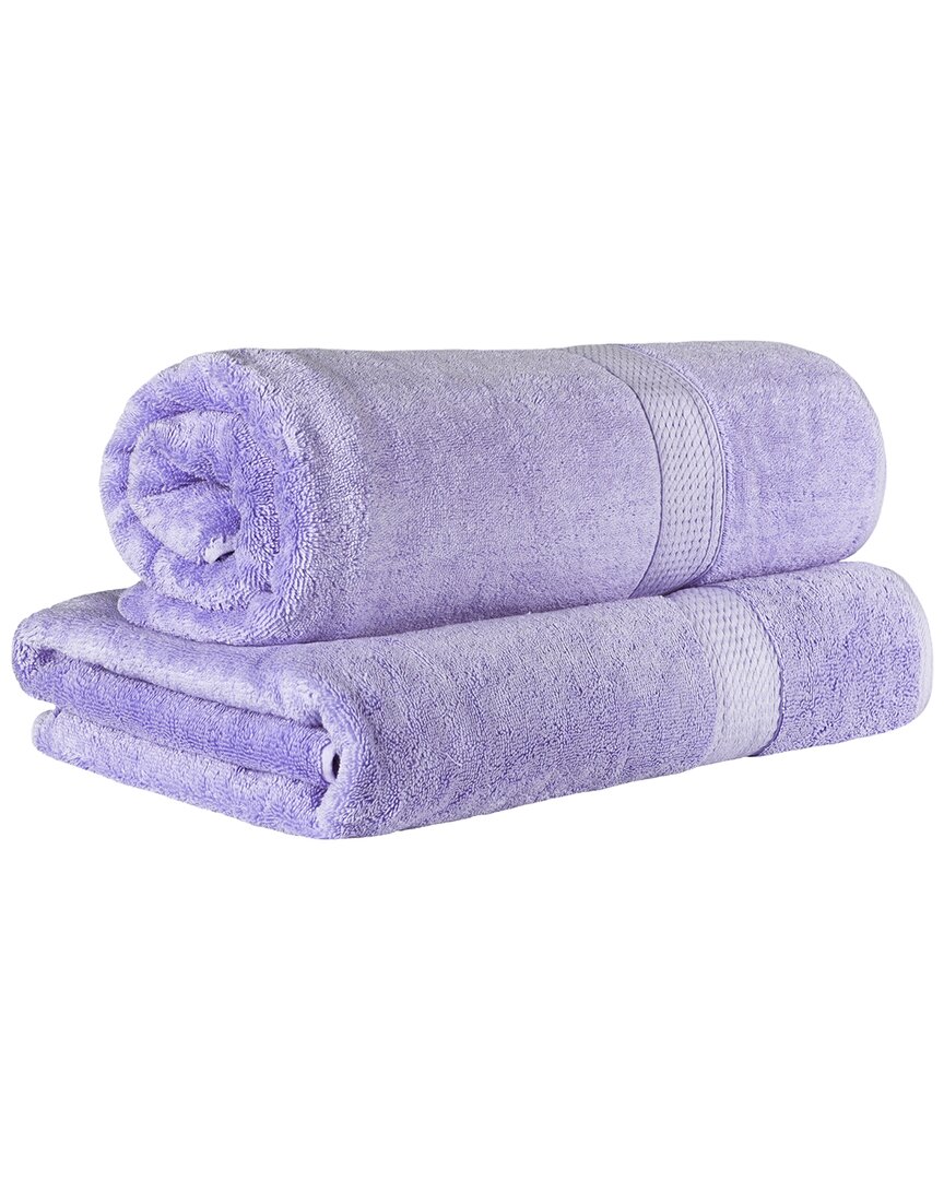 Superior Egyptian Cotton Highly Absorbent 2pc Ultra-plush Solid Bath Sheet Set In Purple