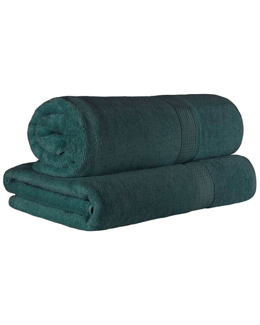 Superior Egyptian Cotton Highly Absorbent 2pc Ultra-plush Solid Bath Sheet Set In Teal