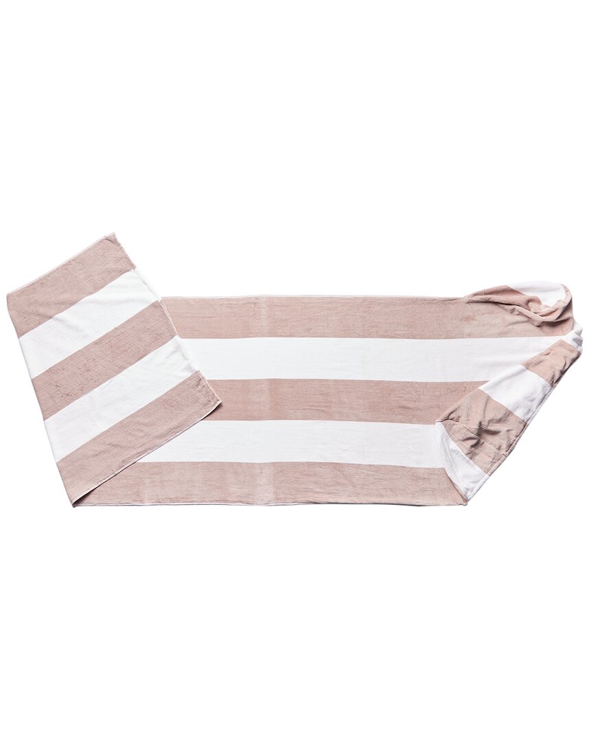 Superior Cotton Standard Size Cabana Stripe Chaise Lounge Chair Cover In Taupe