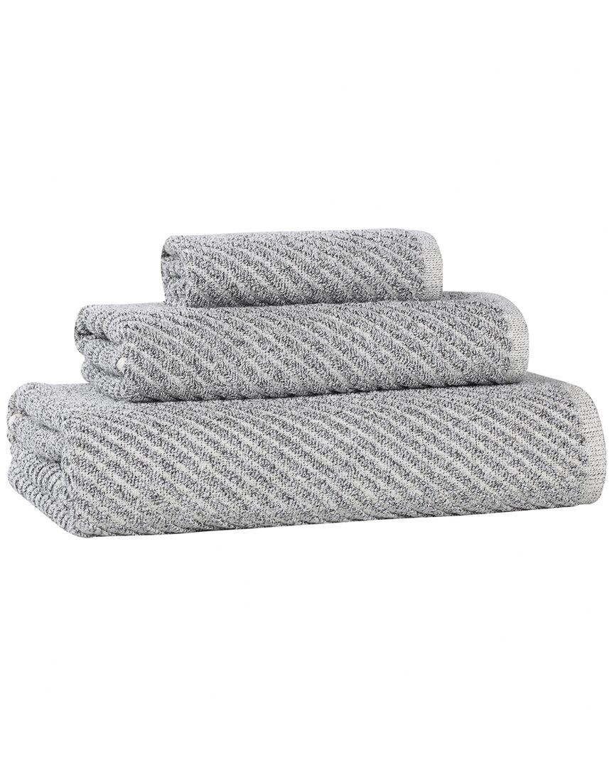 Superior Amelia Medium Weight Diagonal Stripes 3pc Towel Set