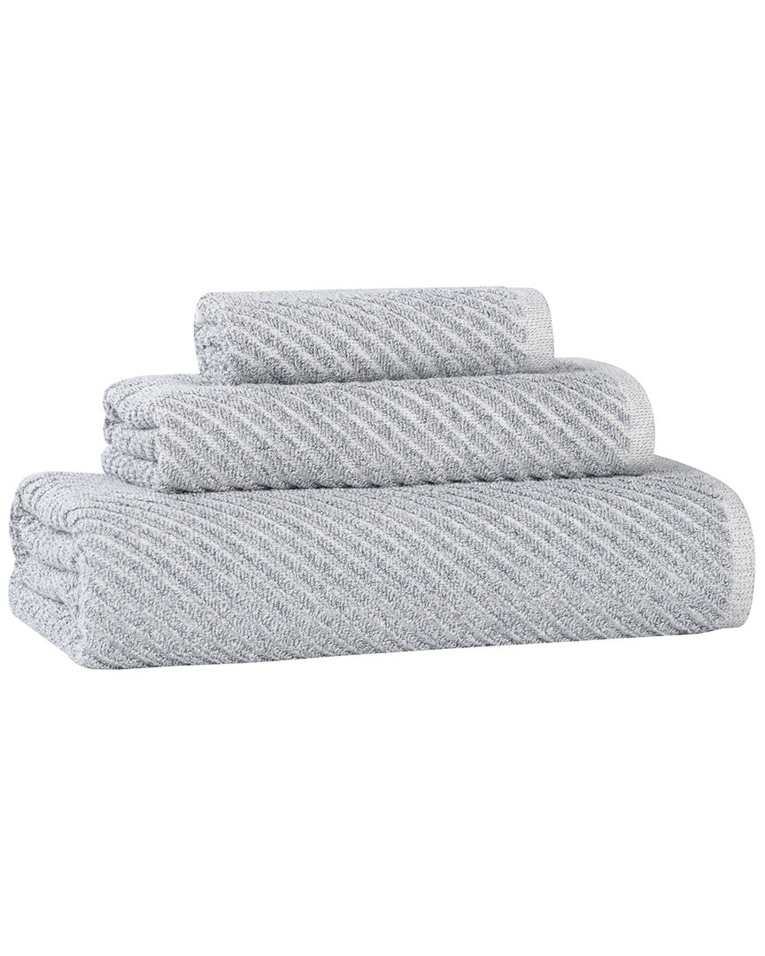 Superior Amelia Medium Weight Diagonal Stripes 3pc Towel Set