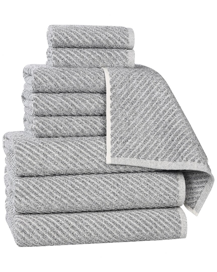 Superior Amelia Medium Weight Diagonal Stripes 9pc Towel Set