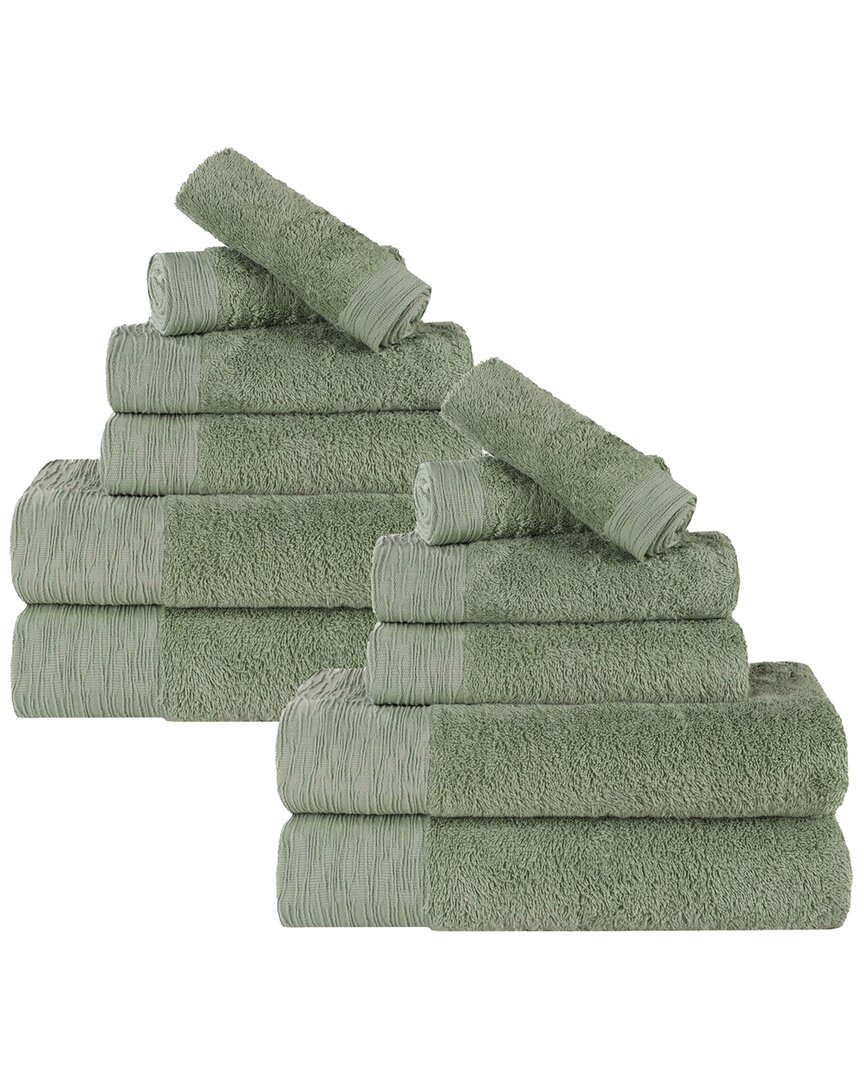 Superior Rayon Eco-friendly Fluffy Soft Modern Solid 12pc Towel Set