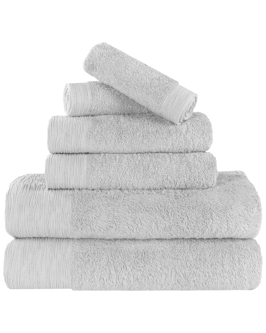 Superior Rayon Eco-friendly Fluffy Soft Modern Solid 6pc Towel Set