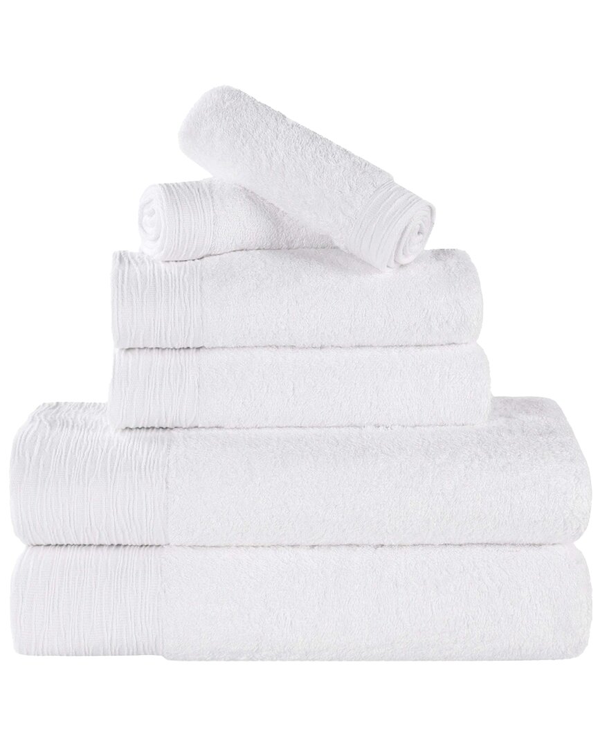 Superior Rayon Eco-friendly Fluffy Soft Modern Solid 6pc Towel Set