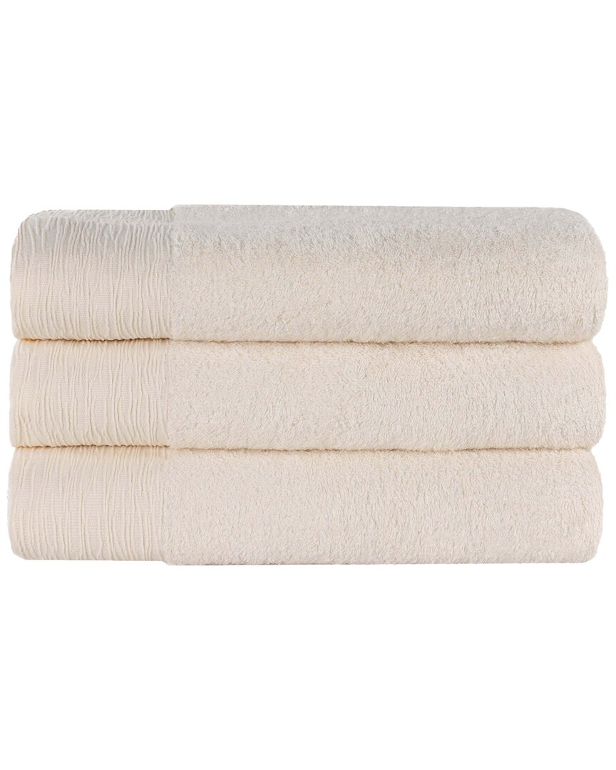 Superior Set Of 3 Rayon Eco-friendly Fluffy Soft Modern Solid Bath Towels