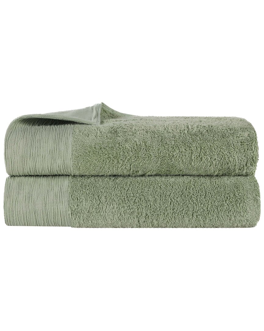 Superior Set Of 2 Rayon Eco-friendly Fluffy Soft Modern Solid Bath Sheets
