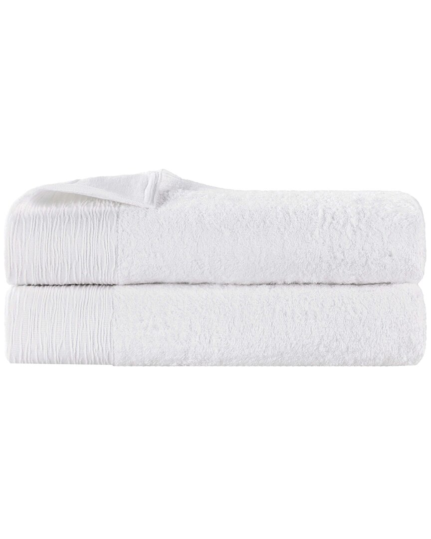 Superior Set Of 2 Rayon Eco-friendly Fluffy Soft Modern Solid Bath Sheets