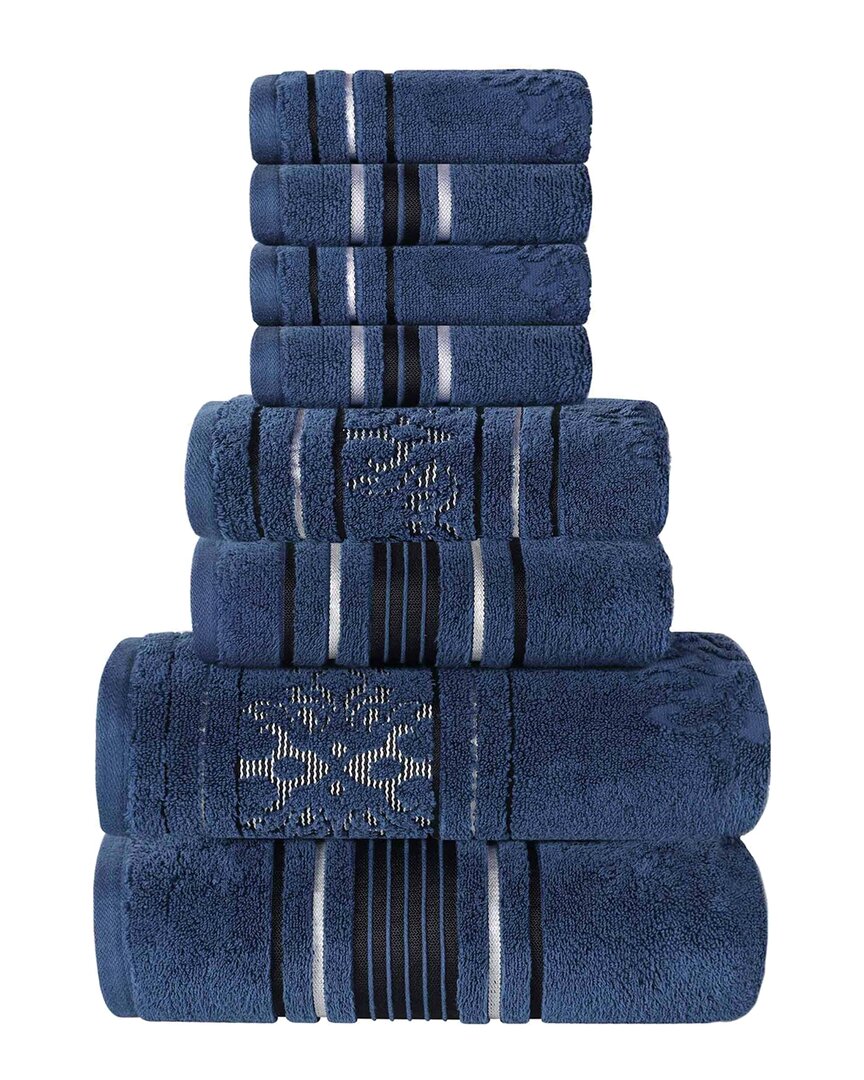 Superior Sadie Zero Twist Cotton Jacquard Floral Absorbent 8pc Assorted Towel  Set