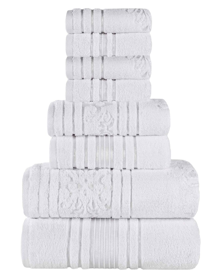 Superior Sadie Zero Twist Cotton Jacquard Floral Absorbent 8pc Assorted Towel Set