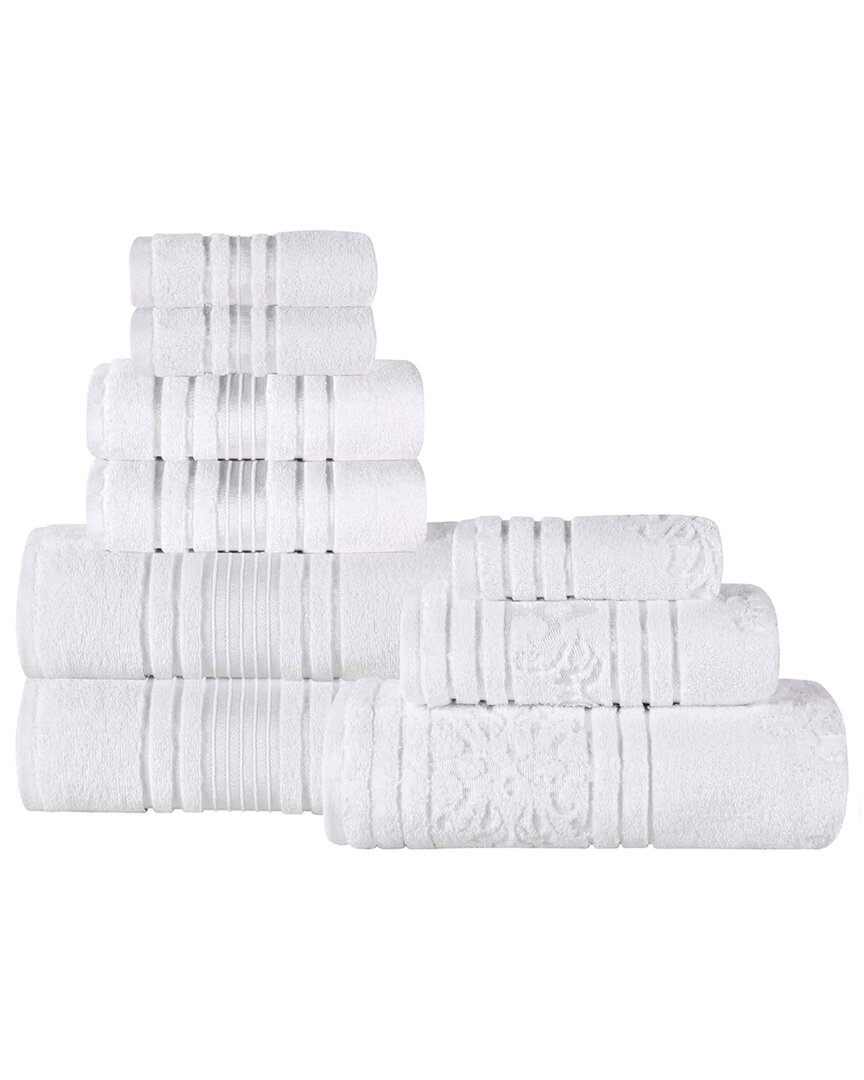 Superior Sadie Zero Twist Cotton Jacquard Floral Absorbent 9pc Assorted Towel Set